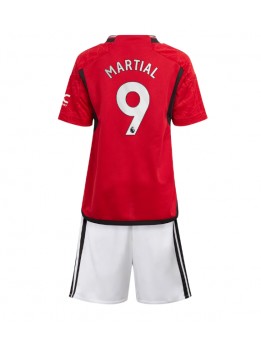 Manchester United Anthony Martial #9 Dječji Domaci Dres kompleti 2023-24 Kratak Rukavima (+ kratke hlače)